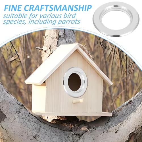 BESPORTBLE Birds House Predator Guards - Set of 10 Stainless Steel Birds House Rings Metal Birdhouse Guards, Birds House Hole Protector Guards - Protects The Entry Hole (5.5 cm Opening)