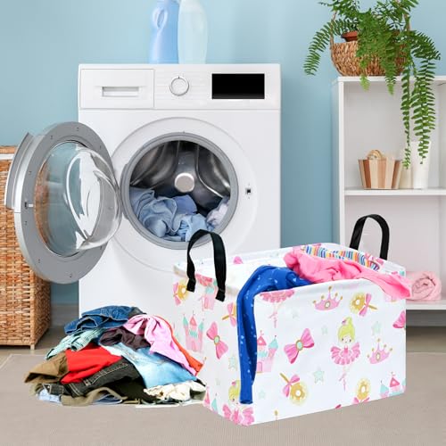 Castle Princess Storage Laundry Basket | Gift Storage Basket, Nursery Hamper, Home Bedroom, Laundry Hamper, Shelf Baskets - color: Castle princess
