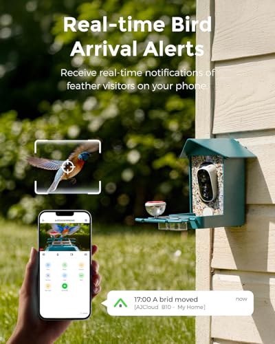 Devo Solar Smart Bird Feeder with Camera, WiFi Outdoor, AI ID, 2.5K HD | WiFi Bird Feeder Cam, Real-Time Alerts, Gift for Bird Lovers, Dad, Mom, Family