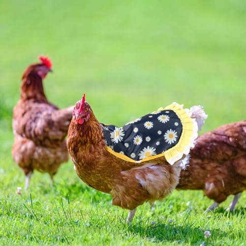 9pcs Chicken Saddle for Hens, Chicken Aprons for Hens Waterproof Printed Hen Saddle Chicken Vest Jacket Clothes for Poultry Back Feather Protection Protector Supplies Fits Small Medium Hen Accessories