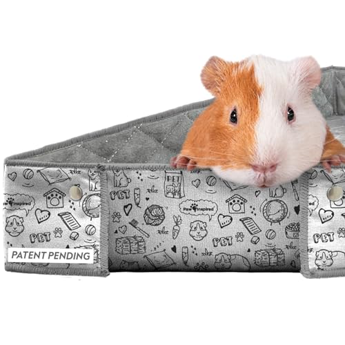 Paw Inspired Critter Box Cage Liner, Raised Sides, C&C 2x1 Size | Washable Fleece Bedding for Guinea Pigs Rabbits, Hamsters, Small Animals, Edge Protected Pee Pads - size: C&C 2x1 (14" Grids)