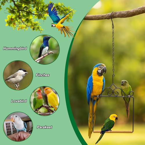 Hummingbird Swings and Perches 6.7x5.1in Humming Bird Swing | Hummingbird Perch for Hanging Indoor Outdoor Trunk Lawn Patio Garden
