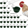 LemonRoad 30 Set Automatic Chicken Waterer Cup with 1/2" PVC Tee Fitting Chicken Drinking Bowl, Poultry Drinker Mounting Hole Opener,Water Dispenser Feeder for Duck, Goose, Pigeon(Military Green) - color: Military Green