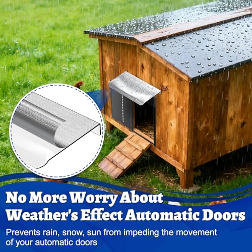 Chicken Coop Awning with Aluminium Foil, Weatherproof Cover for Protecting Automatic Chicken Coop Door, Outdoor Awning for Chicken Coops Window/Door/Vent, Chicken Coops Door Cover