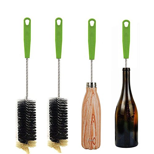 Long Bottle Brush, 17 in Bendable Cleaner Brushes for Cleaning Neck Beer Bottles, Wine, Baby Bottles, Water Bottles, Tumblers, Flask, Bird Feeder, Vase and Brewing Supplies black/2Pack - color: Black/2pcs