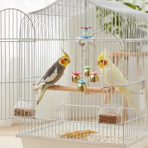 Parrot Bell Toys Bird Parrot Cage Hanging Bells Toys for Budgie, Cockatiels, Conures, and Lovebirds
