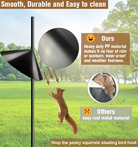 Squirrel Baffle for Bird Feeder Pole, Outside Pole Mount Bird House Guard for Outdoor Shepherd’s Hook, 19 Inch Diameter, 1 Pack - size: Pole mount-1