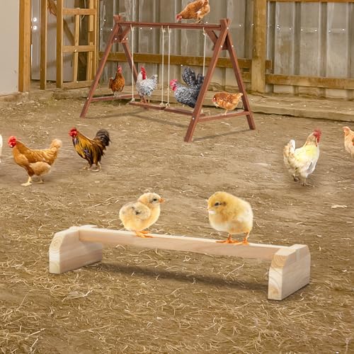 PETSFIT Baby Chick Roosting Bar, Anti-Rotation, Solid Wood, for Brooder | Fits Chicks and Small Birds, Thickened Wooden Perch, Safe for Brooder and Coop, Easy to Assemble and Clean, Non-Toxic Wood