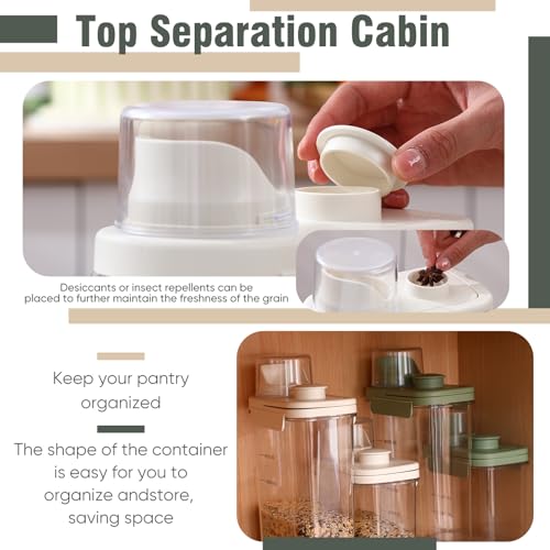 2 Pcs Bird Food Storage Container, Bird Seed Container with Lids Airtight Cup Pet Parrot Food Storage 1.7 Qt & 3 Qt Measuring Containers Easy Pour Spouts for Macaws African Cockatoos (Beige) - color: Beige