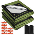 2-Pack Heavy Duty Survival Blanket, Waterproof Emergency Thermal Tarp, Multipurpose Reflective Insulated All Weather Blankets for Camping Hiking, Green,11.8 x 8.5 ft - color: 2-pack Green 142"x102"