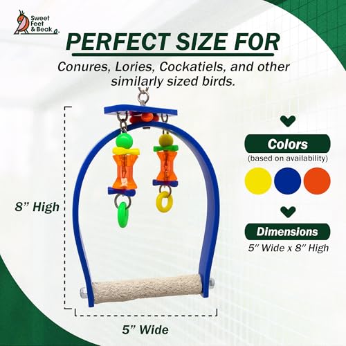 Sweet Feet and Beak Whirly Bird Swing, X-Small Indoor Pedicure Perch - size: Extra Small