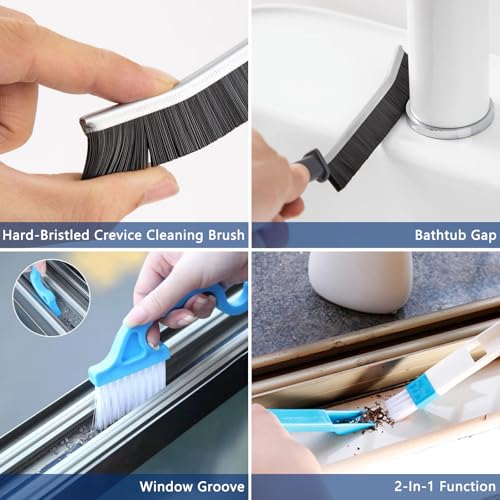 CRAFNEW 14Pcs Small Crevice Cleaning Brush Set, Groove Gap Cleaning Tool | Ideal for cleaning kitchens, bathrooms, corners, sinks, doors, window tracks and cups