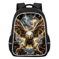 Kids Eagle Backpack, 3D Gold Lightning Bird Breakthrough Design, Lightweight Travel Backpack for Students Teens, Durable Bookbag, Large Capacity 17 Inch