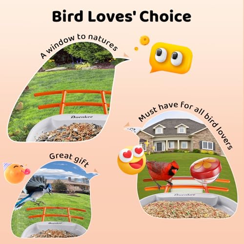 Smart Bird Feeder with Camera, 2K HD, AI Bird ID, Solar Powered | Auto-captures backyard visitors, sends real-time alerts, stores clips on 64GB card and includes DIY add-ons for bird lovers