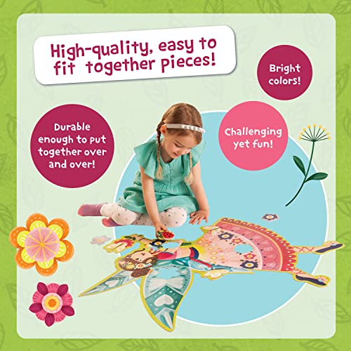 Peaceable Kingdom Jumbo Fairy Floor Puzzle 50 Pieces | A 50-piece floor puzzle that builds focus and patience. Includes storage box with a carrying cord. - style: Fairy