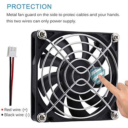 GDSTIME 80mm x 15mm 24V 2Pin DC Brushless Cooling Slim Computer PC Case Fan | for 3D Printer Motherboard Power Supply, Incubator, Electronics Enclosure Ventilation - 80x80x15mm, 8015 - size: 80x15mm