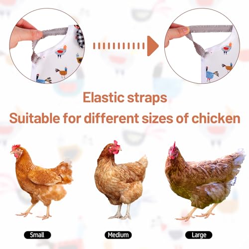 6 Pcs Chicken Saddle for Hens, Chicken Aprons Back Protector | Chickens Vest Jacket Saddles for Poultry Hen Feather Fixer Supplies (Elastic Strap) - style: Elastic Strap
