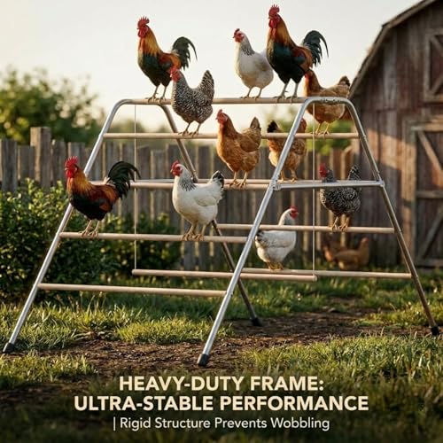 CHIKENCOOP Chicken Coop Roosting Perch Essentials：Perfect for Backyard Poultry, Easy Installation Farm Roost Toys for Chickens(81.7''L x 41.3'' W x 41.7H'') - size: 81.7"L x 41.3"W x 41.7"H