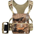 NEW VIEW Binocular Harness Chest Pack, Bino Case with Rangefinder Pouch and Rain Cover, Silent Chest Rig with 8 Pockets for Hunting, Hiking, Bird Watching - style: Base