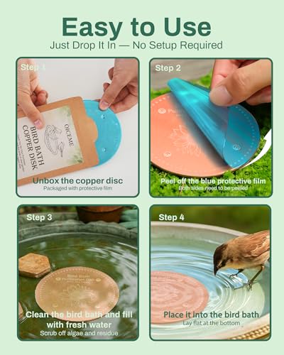 OICEME Bird Bath Purification Disk Pure Copper Outside Winter Solar Power Birdbath Hummingbird Bee Water Fountain Solar Power Window Feeder Stand Nectar Food Pole House Hanging Birdhouse Accessories - color: Copper Sunflower
