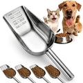 Dog Food Scoop Stainless Steel with Long Handle, Precise Measuring Cups | 1.5, 1 1/4, 1, 3/4, 1/2 Cup, Pet Scoop for Cats, Rabbits, Animals, Metal Spoon for Dog Food Storage (2CUP) - size: 2CUP