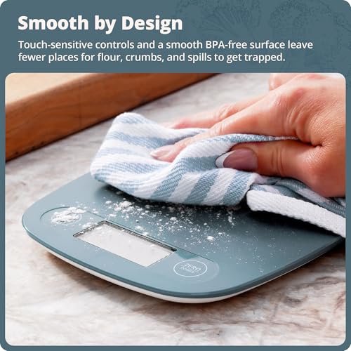 Greater Goods Food Scale, Slim & Compact Build, 1g Precision (Stone Blue) | Digital Kitchen Scale for Cooking, Meal Prep & Portion Control, Tare, Auto Shut-Off, g/oz/lb/ml Conversion & Calorie Tracking - color: Stone Blue