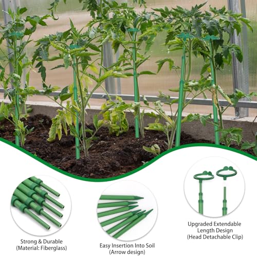 Extendable Plant Stakes,Length Scalable From17.9to42.3IN Plant SupportStake | 5Pack Orchid Sticks with Clips for Indoor Outdoor,Garden Stakes for Plant,Tomato,Vegetables,Monstera,Vine,Potted Plants - size: 42.3Inches 5Pack