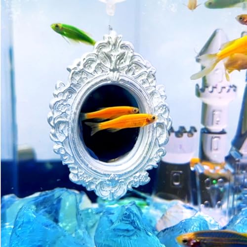 2 pcs Set Betta Floating Training Mirror for Fish Tank, Aquarium Feeding Floating Mirrors, Fish Toys, Bettas Toy