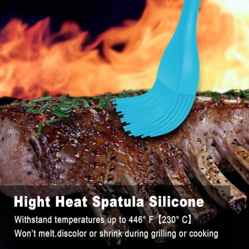 Walfos Silicone Basting Pastry Brush, 600℉ Heat Resistant Pastry Brush for BBQ Grill Baking Kitchen Cooking, BPA Free and Dishwasher Safe - color: Blue, size: Large + Small