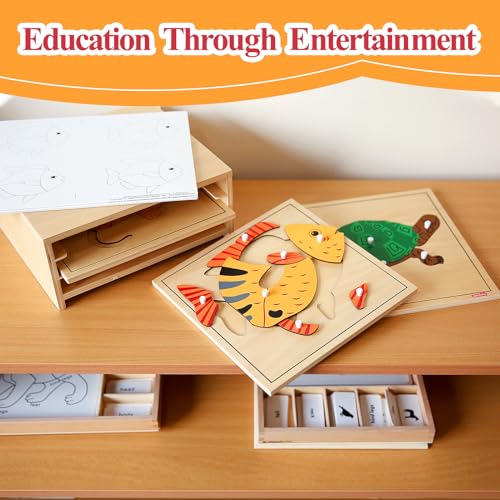 Montessori Outlet Fish Puzzle for Children 3-6 Years Montessori Education at School and Home - color: Fish