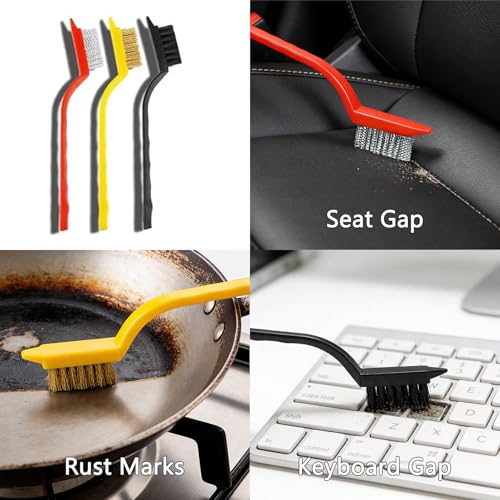 Crevice Cleaning Brush - Grout Scrub Brush, House Cleaning Supplies, Gap Cleaning Tools, Home Essentials, Gifts for Women Men, Hard Bristle Crevice Cleaner Brush for Household Use, Bathroom(11Pcs) - color: Black