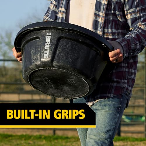 Rubbermaid Commercial Products BRUTE 6-Gallon Feed Storage Container with Rodent-Proof EDGELOCK Lid, RigidCell Construction, Stackable & Nestable, Made in USA - size: 6 Gal, style: Feed Storage Bin