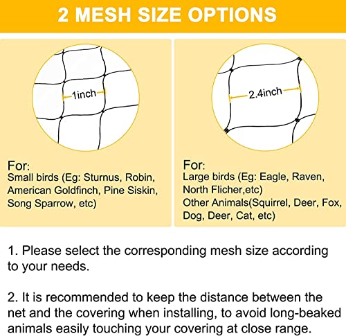 BSTPCOO 100'x100' Bird Netting for Chicken Coop, Heavy Duty Nylon 1" Mesh | Poultry Netting Chicken Nettings Roof Hawk, Deer Fence Garden Net for Fruits Trees Plant Against Birds, Deer, Squirrel - size: 100'×100'-1''