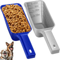 2 Cup Dog Food Scoop(2 Pack), Plastic Pet Food Scoop with Measuring Lines for Accurate Pet Food Portions,Dishwasher Safe (Blue and Grey) - color: Blue and Grey