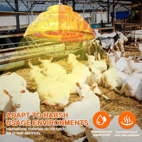 Heat Lamp for Chickens 600W/300W, Carbon Fiber Hanging Chicken Coop Heater | Adjustable Dual Mode/Hanging Height Waterproof Brooder Heater Aluminum Alloy Safety Lamp for Chicks, Poultry, Livestock, Pets - size: 600 Watt