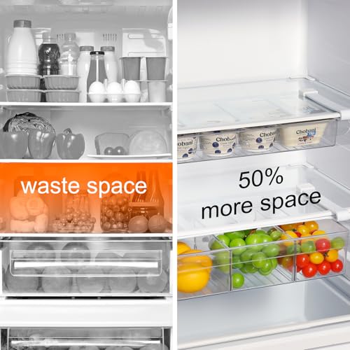 Pull-Out Fridge Drawer Organizer - Under Shelf Storage Bins for Cheese Slices, Deli Meat & Small Items - Space Saving Refrigerator Organizer (2" Height x 12.7" Width) - size: 2" Height x 12.7" Width