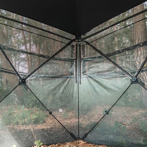 Camping Tent See Through Ground Hunting Blind Camouflage Pop Up Duck Turkey Deer Hunting Blinds Tent for Shooting Bird Watching, with Carrying Bag