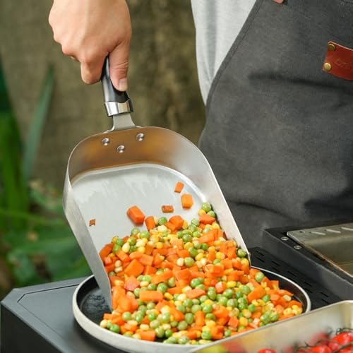 onlyfire 7" Heavy Duty Stainless Steel Griddle Spatula Food Mover | Grill Scoop Smash Burger Food Shovel for Stiring Fry, Cooking and Moving Food - size: 7"