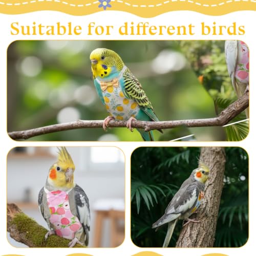 4 Pcs Bird Diapers, Parrot Diaper Reusable | Waterproof Lining, Washable for Cockatiel Budgie Lovebird Parakeet Canary, 4.72x2.64 Inches (Colorful)