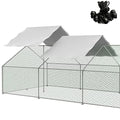 Outdoor Metal Chicken Coop Cover with 44 pcs Ball Bungee Cords, for Large Walk-in Chicken Run Pen, Waterproof, Fence Chicken Cages Cover, 11.38'Lx6.33'W (Only Cover, Frame Not Included) 2 Pack - size: 2 pack