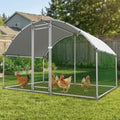 Large Metal Chicken Coop with Run, Walk-in Poultry Cage with Dome Roof for Backyard, Galvanized Heavy-Duty Frame for Ducks & Rabbits - size: 78.0"L x 120.0"W x 78.0"H