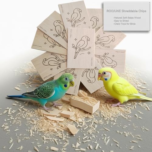 Bird Toys Chew Toys 100% Natural - 10 Pack Balsa Wood Chips, The Softest Wood in The World - Bird Cage Accessories for Small Medium Birds Parakeets Parrots Conures Cockatiels Finches Lovebirds - style: 10 Slices