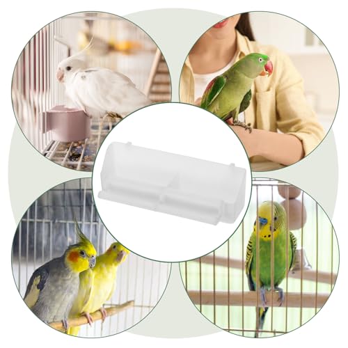 KALLORY 2pcs Automatic Hanging Bird Food Feeder Tray with Anti-Splash Design for Outdoor Garden Use, Suitable for Parrot and Cockatiel Feeding, Sturdy Bird Food Dispenser