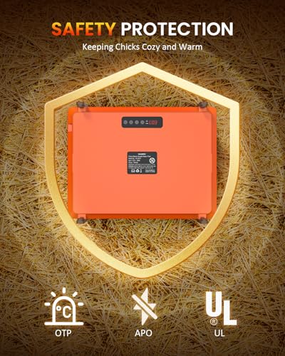 Smart Chick Brooder Heating Plate, 12"x16" Brooder Heat Plate for 20 Chicks, 7 Adjustable Timer & 5 Adjustable Temperature, Overheating Protection, UL-Certified (75 Watt)