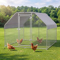 9.84×6.56×6.56 FT Large Chicken Coop, Metal Chicken Coop with Waterproof Cover, Spire Roof, Security Lock, Walk in Chicken Pen for Hen House, Duck Coop and Rabbit Run | Walk-in Chicken Pen with Waterproof Cover, Security Lock for Hen House, Duck Coop and