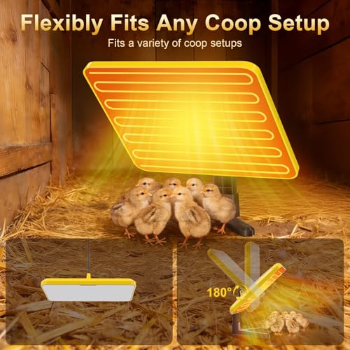 Chick Brooder Heater Plate, UL Certified Radiant Heat Panel with Smart Thermostat, 50-158℉ Adjustable Chicken Heater for Coop & Brooder Plate for Chicks & Poultry Winter Use