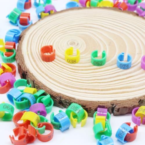 DoubleWood Leg Bands for Birds, 120 Pcs Numbered 8mm Pigeons Leg Bands, Poultry Leg Bands Clip on Leg Bands for Baby Chick, Bantam, Finch, Dove, Lovebird, Coturnix Quail (8mm - 120 Pcs) - size: 8mm - 120 Pcs