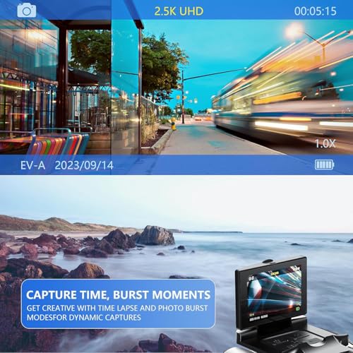 Digital Binoculars with 40MP Camera, (Silver) | 10x Optical & 8X Digital Zoom, 2.5K HD Video, Ideal for Bird Watching, Concerts & Outdoor Adventures
