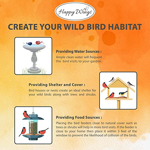 Happy Wings 13Oz Thistle Seed (Nyjer) Bird Food Prefilled Sock, No Grow | Oil Rich, High Fat & Energy Content, Single Grain, USDA & BRC-GS Approved, Finches, Sparrows, Chickadees, Cardinals, No Mess - size: 13 Ounce (Pack of 1)
