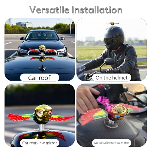 Wind-Activated Flapping Bird - Flying Companion for Rearview Mirror, Speed-Responsive Wing Accessory (Blue) - color: Blue